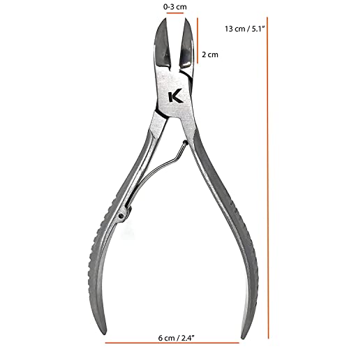 KOHM Nail Clippers & Ingrown Toenail Clippers for Thick Nails - Heavy Duty, Wide Mouth Professional Fingernail and Toenail Clippers for Men, Women & Seniors, Professional Podiatrist Tool