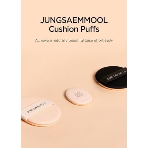 JUNG SAEM MOOL Cushion Puff | Natural Cover Puff for Smooth Fitting, Round Shape 2.1 Inch, Set (10p)