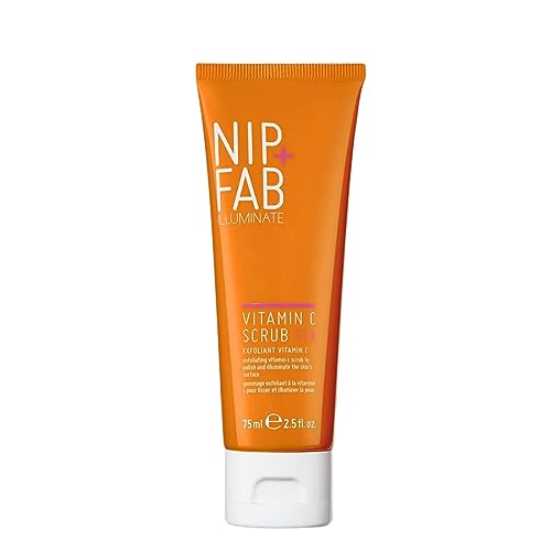 Nip+Fab Vitamin C Fix Scrub for Face with Coconut Oil and Coffee Seed Cleansing Exfoliating Facial Cleanser for Skin Brightening Fine Lines and Wrinkles, 2.5 fl oz