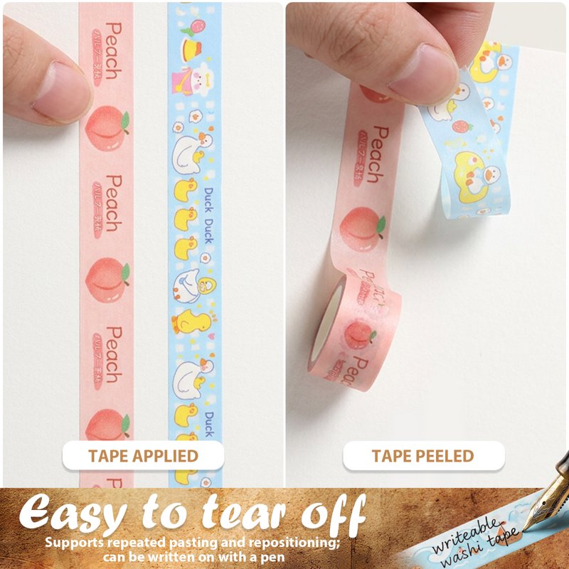 120 Rolls Washi Tape Set - Decorative Floral, Fruit & Animal Patterns for Scrapbooking & Journaling