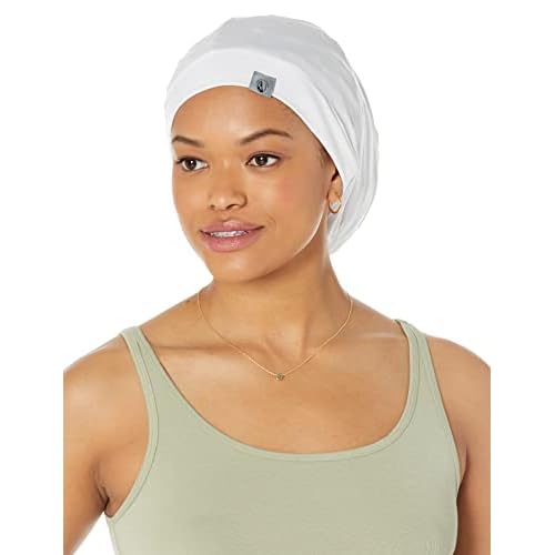 Fairy Black Mother Dreadlocks Loc Cap ? Satin Bonnet Alternative for Locs, Men & Women Hair Cap for Sleeping & Everyday Wear, Breathable Stretch Fit (White, Medium)