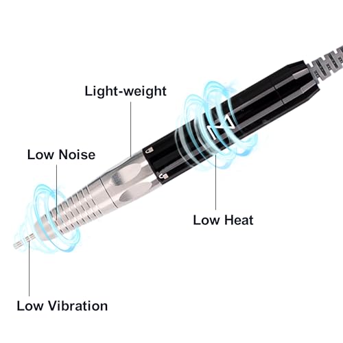 M - Max Brushless Motor Nail Drill Handpiece Only - 35K RPM | Machine Not Included | Compatible with M Brushless Nail Drill System (Handpiece - Black)