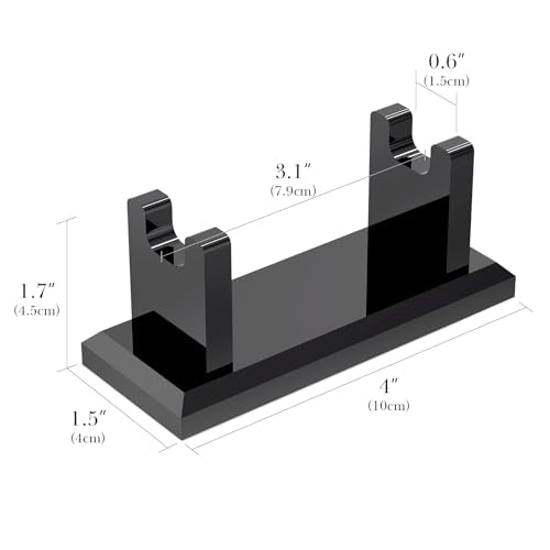 Linkidea Acrylic Men's Razor Stand, Stable Bathroom Holder for Safety Razors, Easy Clean, Compatible with Viking Blade Chief & Shaving Revolution Razors (Black)