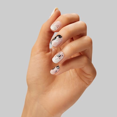 Dashing Diva Glaze Nail Strips - Boo-tastic | Works with Any LED Nail Lamp | Long Lasting, Chip Resistant, Semicured Gel Nail Strips | Contains 34 Salon Quality Nail Wraps, 2 Prep Pad, 1 Nail File