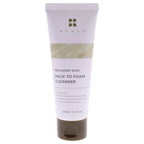 BRMUD Relief Mud Pack to Foam Cleanser - 2-in-1 Purifying & Hydrating Korean Foaming Clay Mask Facial Cleanser for Pore & Sebum Control - Makeup Cleansing Face Wash Korean Skincare (3.71 fl oz)