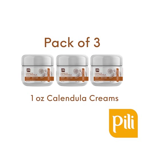 Pili Natural Calendula Cream ? Hydrating Moisturizer for Dry, Rough, or Chapped Skin ? Soothing Face, Hand & Body Cream ? Crema de Cal?ndula with Beeswax & Glycerin. 3 pack x 1 oz each