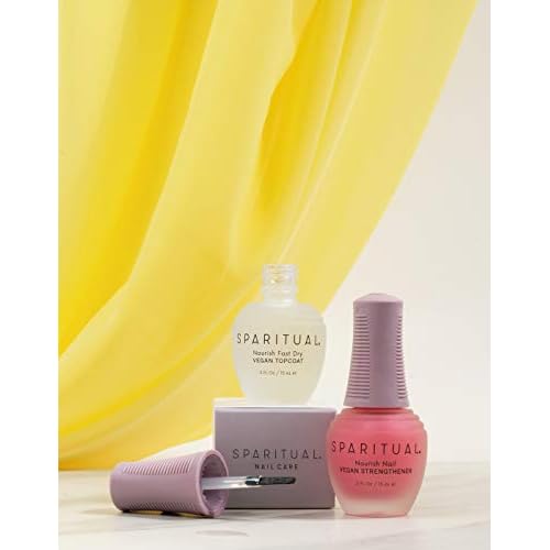 SPARITUAL Nourish Nail Vegan Strengthener | Nail Strengthening Treatment to condition dry and damaged nails | 0.5 fl oz