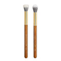 Desert Oak Series Powder Cheek Duo Brush Set - CM 188 Blush Brush & CM 189 Highlighter Brush of Goat Hair for a Soft-Focus Glow, Bubinga Handle