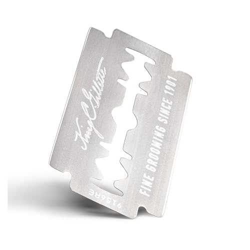 King C. Gillette Double Edge Safety Razor for Men, 5 Platinum Coated Double Edge Razor Blades, Gifts for Men