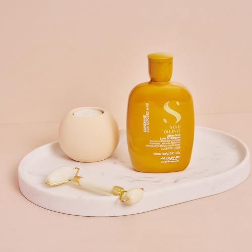 ALFAPARF MILANO Semi di Lino Sunshine Sulfate Free Shampoo - After Sun Shampoo - Chlorine Protection - Sun and Solar Protection - Vegan Formula - For Shiny, Silky, and Protected Hair
