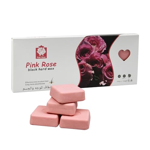 Hard Wax, 1lb Wax Blocks for Hair Removal Sensitive Skin with Rose Formula, Perfect for Full Body, Facial, Brazilian Bikini, and Legs at Home Wax Refill for Women Men