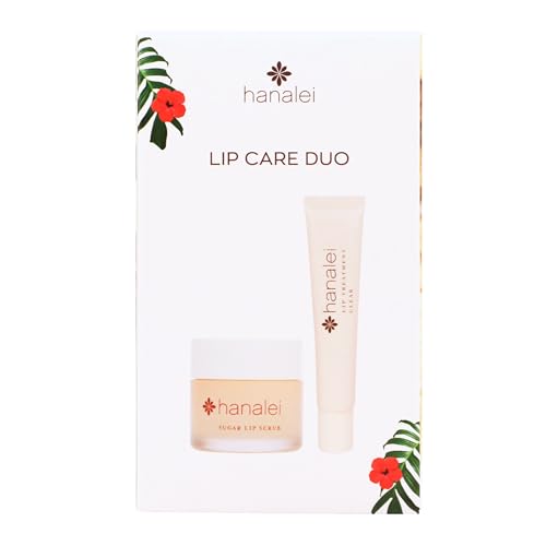 Hanalei Lip Care Products Set Duo ? Sugar Lip Scrub & Kukui Oil Lip Treatment for Dry, Cracked, Chapped Lips ? Exfoliate, Hydrate & Moisturize for Soft, Smooth Lips ? Natural and Cruelty-free