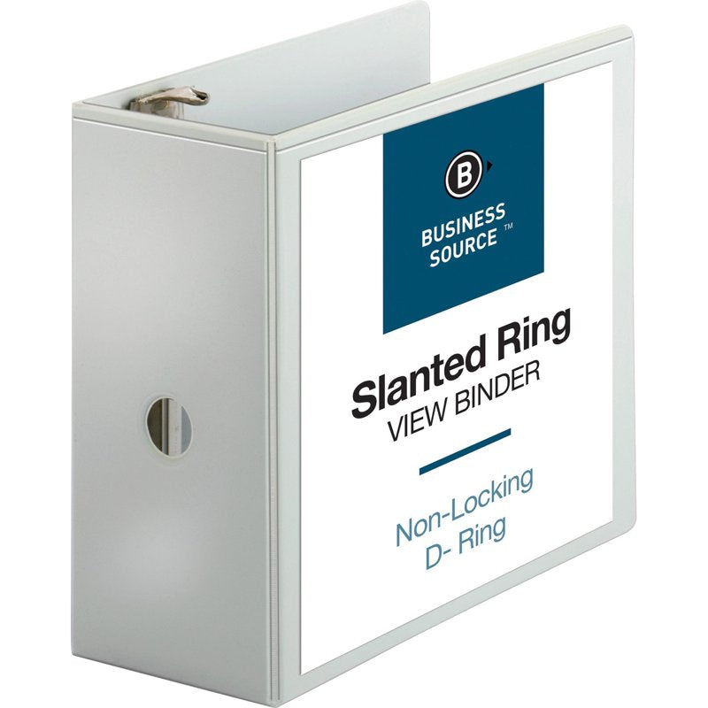 5-Inch Capacity White D-Ring Binder with Pockets for Office Documents