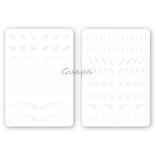 3 pcs White Microblading Hairstroke Practice Skin Hair strokes Pattern Pre-printed Silicone Practice Pad Combo Brow Practice Skin Permanent Makeup Eyebrow Tattoo Latex (White Skin-Hair Strokes)