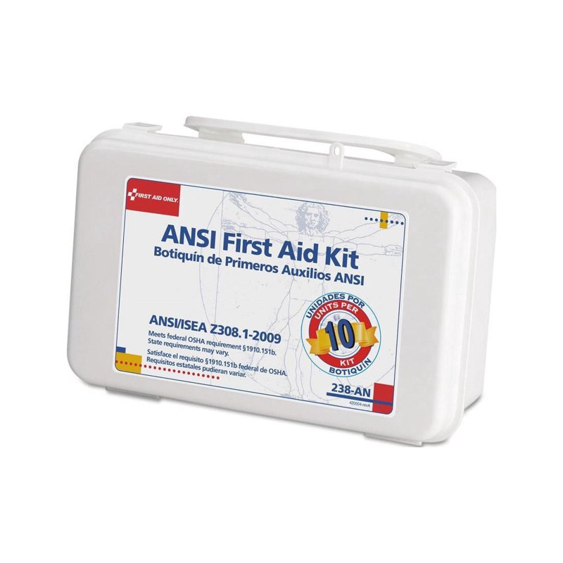 ANSI Compliant First Aid Kit 64 Pieces Wall-Mountable Emergency Medical Supplies