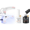 modelones Hema-Free Gel Base and Top Coat Set 2 Pcs & 48W U V LED Nail Lamp, Gooseneck U V Lamp