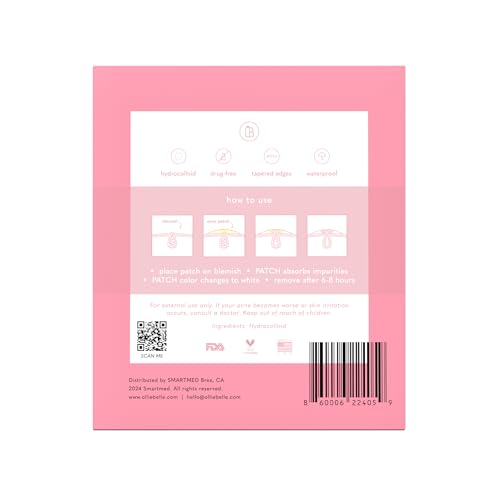 Ollie Belle Cover Dot Acne Care Skin Blemish Treatment with Hydrocolloid | Clear, Waterproof Patch (240 dots)