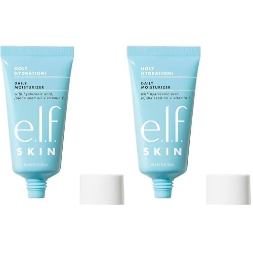 e.l.f. SKIN Holy Hydration! Moisturizer Mini, Ultra-Hydrating Formula, Infused with Aloe, Jojoba Oil & Shea Butter, Vegan & Cruelty-Free (Pack of 2)