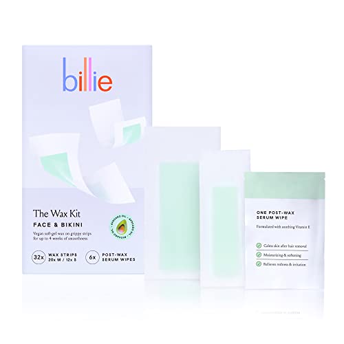 Billie Women's Razor Refill Blades 5-Blade Cartridges 4 count & Wax Kit 32 strips 6 wipes