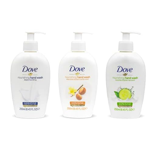 Dove, Nourishing Hand Wash Variety of 3 (Deeply Nourishing, Shea Butter & Warm Vanilla, Cucumber & Green Tea) - 250 ML (8.45 FL OZ) - International Version¡¦