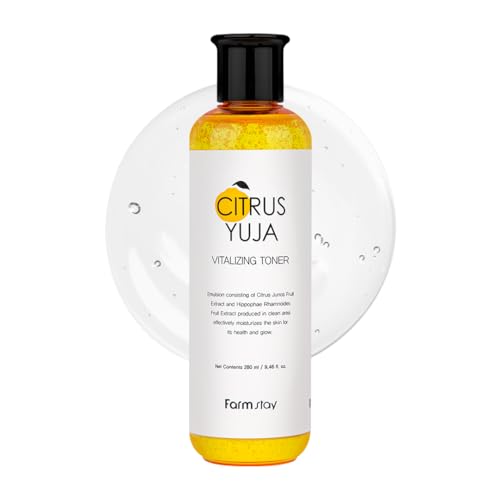 Farmstay Citrus Yuja Vitalizing Toner ? Vitamin C Facial Toner for Dry & Sensitive Skin, Dark Spot Correcting, Moisturizing & pH-Balancing, Smoothing, Korean Skin Care, for Women & Men, 9.46 fl. oz.