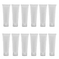 QUUPY 24Pcs 100ml/3.4oz Empty Refillable Plastic Squeeze Cosmetic Soft Tube Vial Bottles with Flip Cover Makeup Travel Sample Packing Storage Toiletries Container for Facial Cleaner Body Lotion