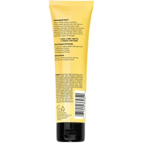 L'Oreal Paris Elvive Total Repair 5 Protein Recharge Leave In Conditioner Treatment and Heat Protectant,5.1 Ounce,(Pack of 2)