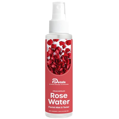 Steam Distilled Rose Water Spray and Toner, 3.38 fl Oz