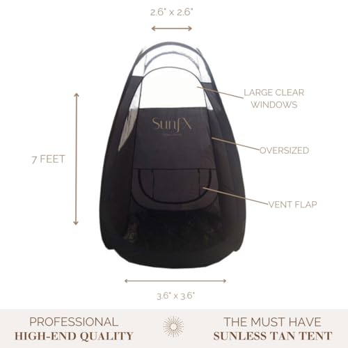 SunFX Professional Pop Up Tent | Sunless Tanning Booth for Home or Salon Use with Carrying Bag