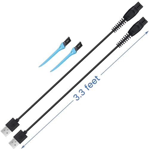 2-Pack One Blade Charger for Phillips Norelco QP2724 QP2834 MG5910 X3001 Shaver, 5V Electric Razor USB Charging Cord