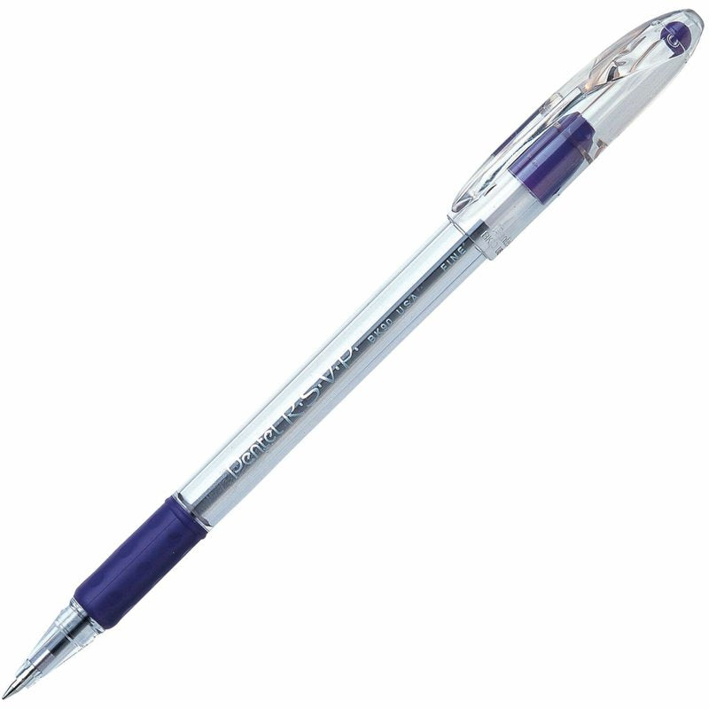 Ballpoint Pen Set - 0.7mm Translucent Barrel, Violet Ink, Pack of 1 or 2