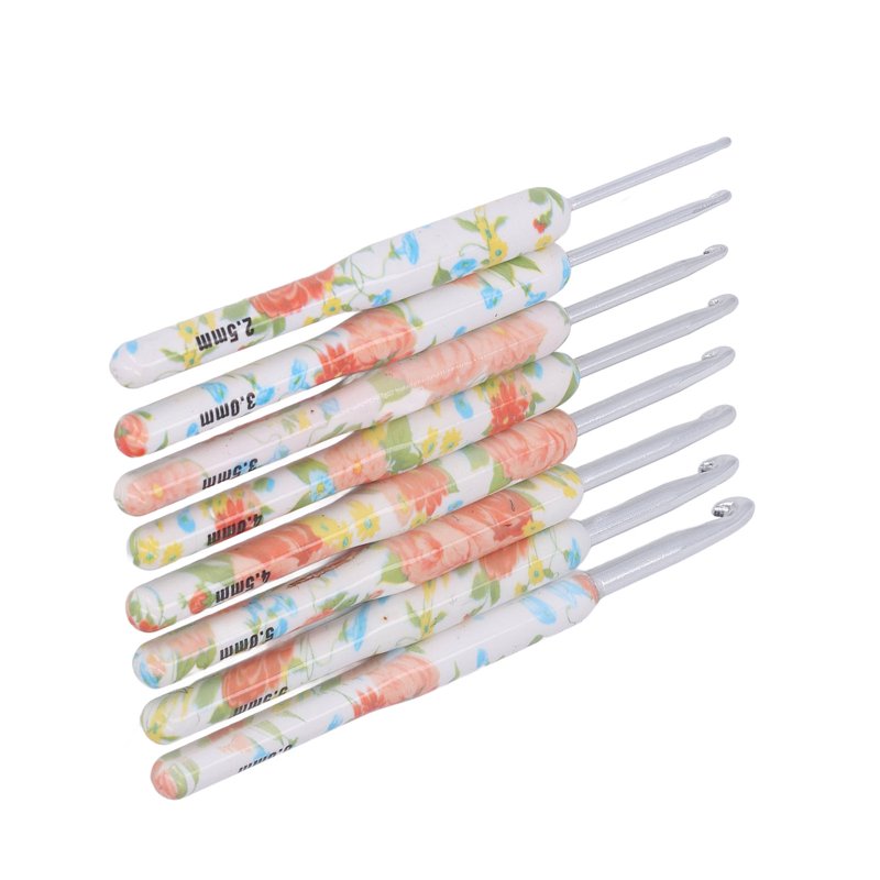 Ergonomic Colorful Crochet Hook Set - Aluminum Knitting & Embroidery Tools, 8 pcs