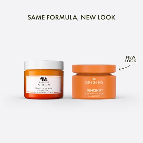 Origins GinZing Glow-Boosting Face Mask | Visibly Brightens Skin Now & Over Time | With Vitamin C & Caffeine from Coffee Beans, 2.5 Fl Oz