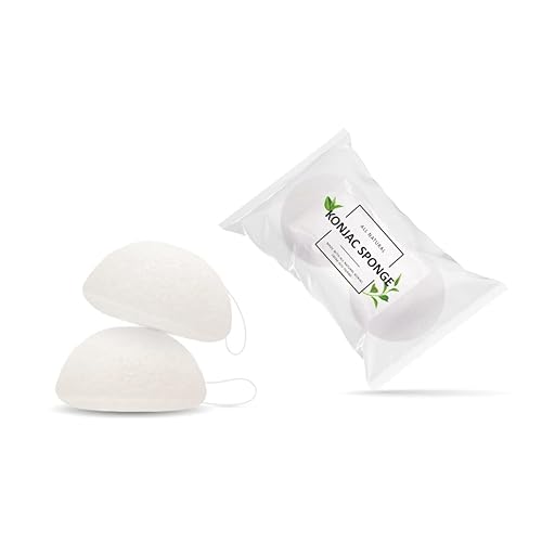 Memoir All Natural Korean Konjac Facial Sponge Set - 2 Pack | Gently Exfoliate Sensitive Skin, Great for Acne Prone Skin, Gentle Scrub, Removes Blackhead | Gently Daily Exfoliation