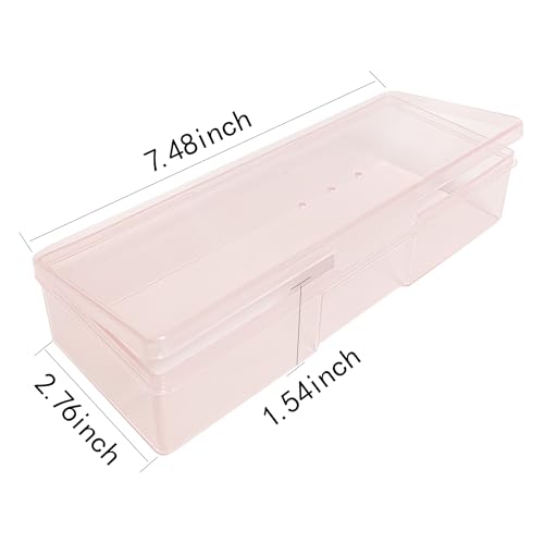 Plastic Implements Nail Tech Box, Pink Manicure Tool Box Nail Supply Storage Organizer Personal Box for Manicure Pedicure Kit (12pcs in pink)