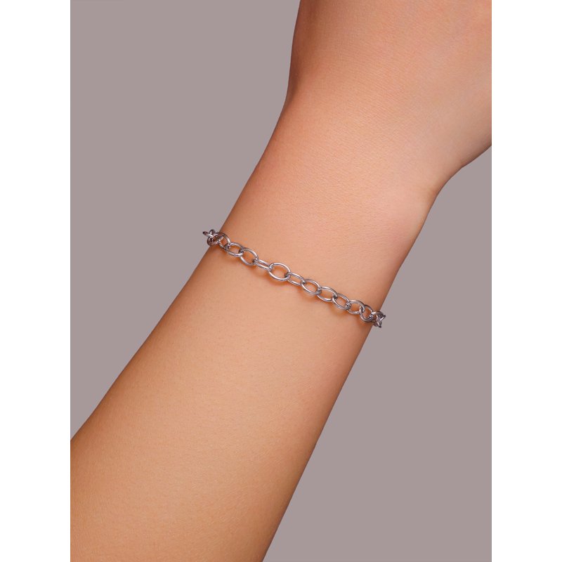 Sterling Silver Cable Bracelet for Charms - Adjustable, 7.5 Inch