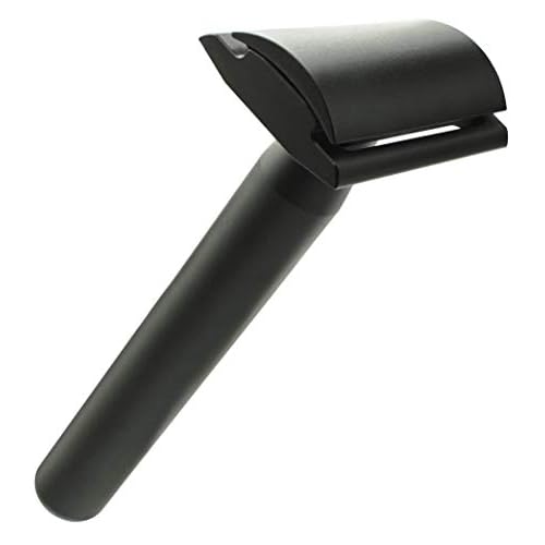 Aluminum Double Edge Safety Razor - Deep Black | Premium Razors for Men | Three Piece Double Edge Razor | Modern Design, Classic Shave