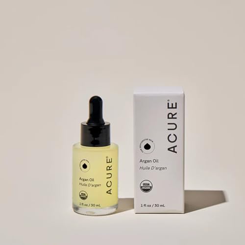 Acure The Essentials Argan Oil - Organic Argan Oil for Hair & Skin, Pure Renewing Moisture for Face & Body, Carrier Oil for Essential Oils, Vegan, Natural, Cold Pressed - 1 fl oz (2 Pack)