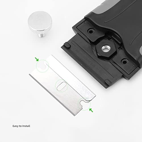 FOSHIO 100PCS Stainless Steel Single Edge Razor Blades, Individually Wrapped Blades for Razor Blade Scraper, Removing Labels, Stickers, Decals, Gasket, Cleaning Glass Stove Top, Window
