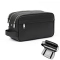 MIRASON Travel Toiletry Bag for Men Leather Travel Bag for Toiletries, Dopp Kit Water-resistant Shower Bag for Shaving Bathroom Organizer Gifts for Men, Black