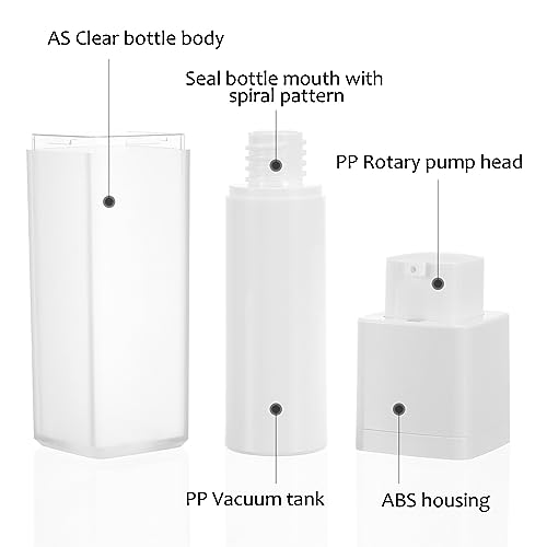 Beaupretty 30Ml Frosted Travel Bottles Refillable Cosmetic Containers Leak-Proof Sub Bottles for Lotion Serum Eye Cream Portable Skincare Travel and Daily Use