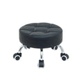 Low Height Rolling Stool with Wheels - Heavy Duty 360¡Æ Swivel Low Stool Chair with Thickened Cushion Round Roller Seat Stools for Garage Shop Kitchen Home Office Salon Pedicure (Black)