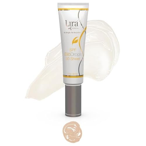 Lira Clinical Eli?Drops SPF 30 Sheer - 1 fl oz - 16% Zinc Oxide Tinted Physical Sunscreen for Face - UVA/UVB/HEV Broad Spectrum & Reef Safe Sunscreen Serum - for All Skin Types