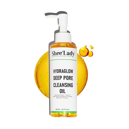 Shee'lady Hydraglow Deep Pore Cleansing Oil, limpiador facial en aceite ? Best Cleansing Oil for Face, Blackhead & Makeup Remover Korean Skin Care, 6.76 fl oz (200ml)