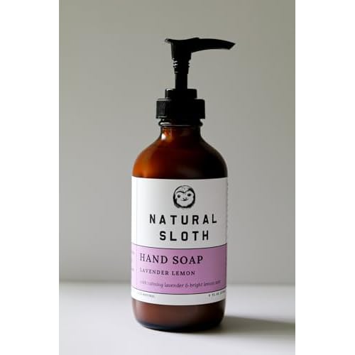 Liquid Hand Soap - Non-Toxic | Made with Aloe and Shea Butter | Plant-Based | Scented With Only Pure Essential Oils | Paraben & Sulfate Free | 8 Fl Oz (8 oz, Lavender Lemon)