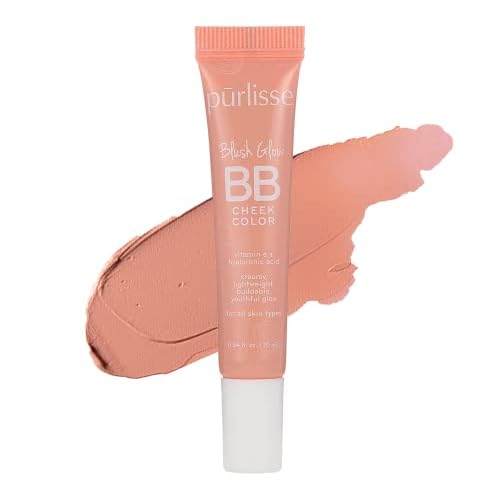 p?rlisse Blush Glow BB Cheek Color - Dewy Liquid Blush for Cheeks - Enriched with Vitamin E & Hyaluronic Acid - Creamy, Lightweight & Buildable - Hydrating & Nourishing - Cool Mauve (0.34 Fl oz)