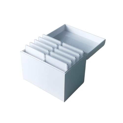 Acrylic 10 Layers Eyelases Extension Storage Box, Grafting Eye lashes Close-Packed Display, Makeup Organizer False Eyelashes Glue Pallet Holder with 10 Pallets (White without Eye)