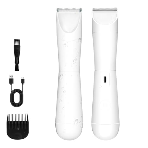 Dermave Bikini Shaver- IPX7 Waterproof & Painless Electric Razors for Beauty, Pubic Hair, Face, Legs & Underarms-Portable Cordless Bikini Trimmer for Women(White-Storage Bag)