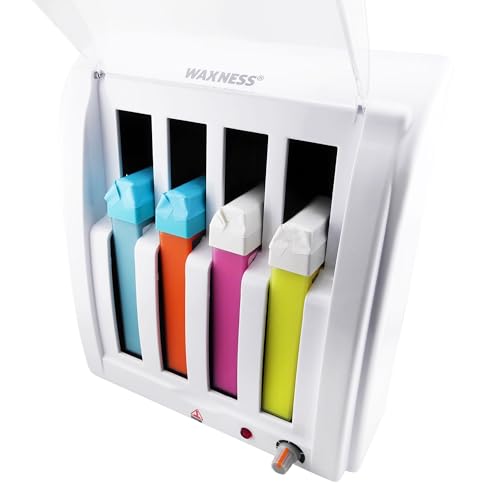 Waxness Cartridge Wax Warmer Kit ? Professional Roll-On Heater with 4 Cartridges Included ? Hair Removal Starter Set for Salon & Home Use