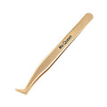 Ms.Queen Eyelash Extension Tweezers-Precision Tweezers for 2D-6D Volume&Individual False Lashes Extensions-Golden-L-Shaped Tweezers